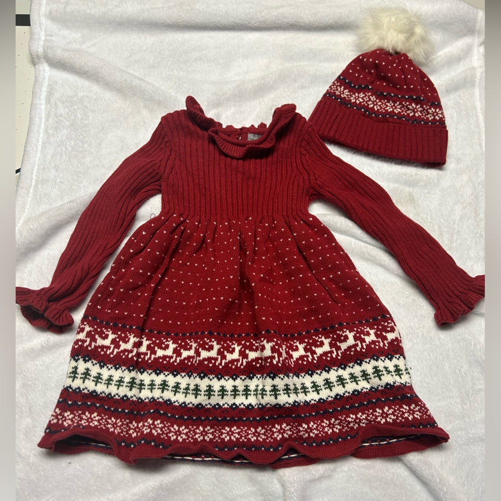 Tahari sweater dress and matching beanie